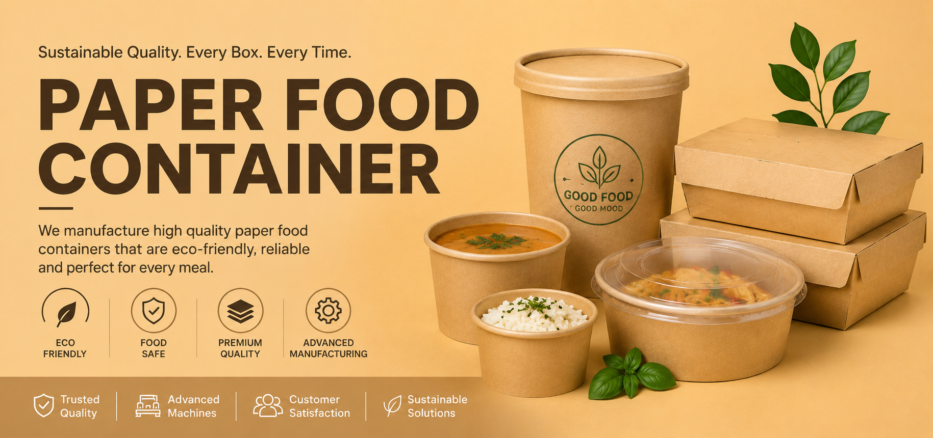 Paper Food Container for Sustainable Food Packaging