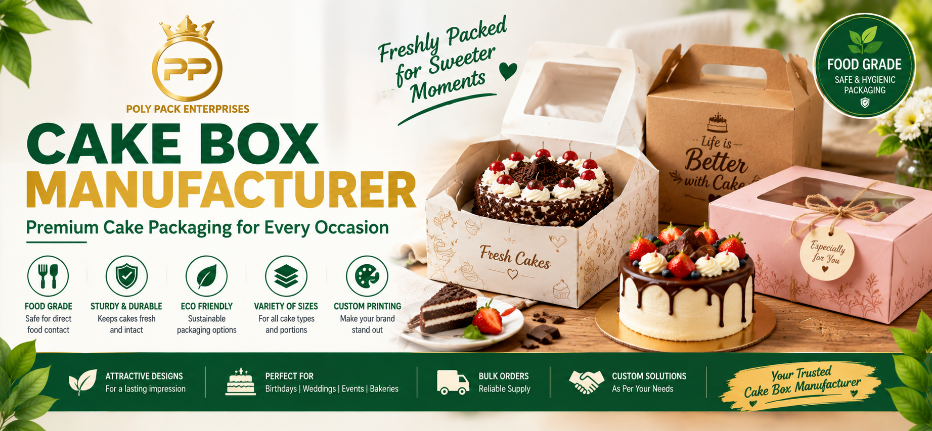 Best Cake Box Manufacturer for Custom Packaging