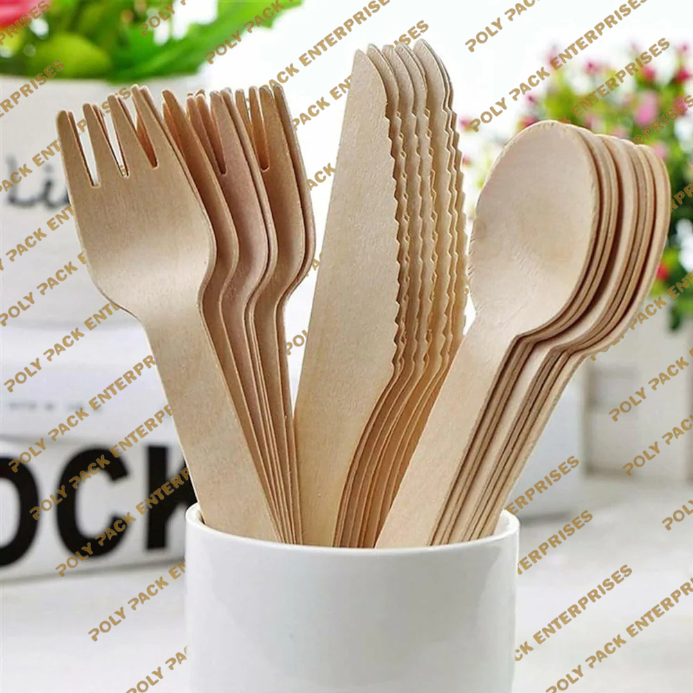 50 Pack Disposable Wooden Spork Cutlery Set – Eco Friendly For Picnic, Party, Catering