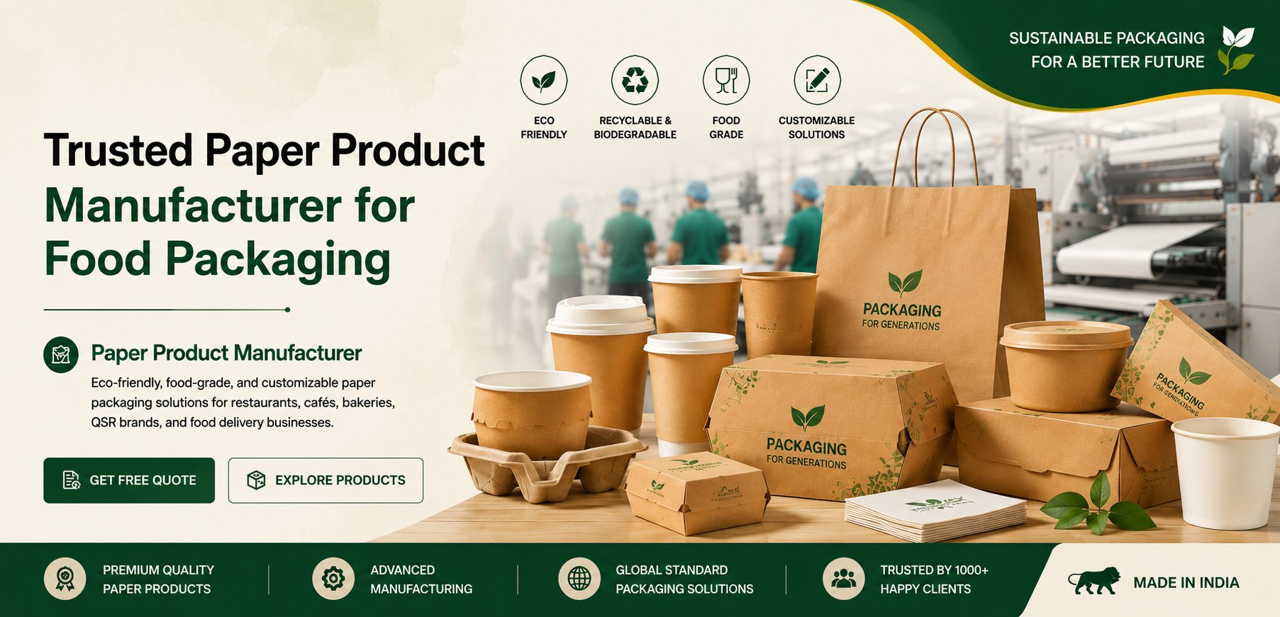 Trusted Paper Product Manufacturer for Food Packaging